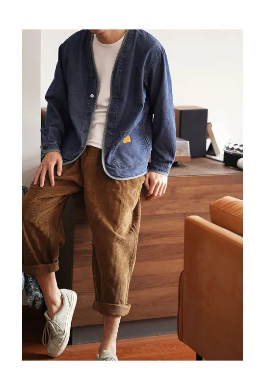 Heren spijkerjack met V-hals - Milo