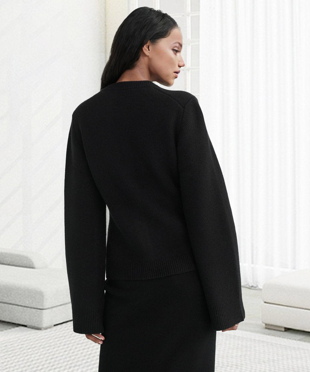 Cardigan met rechte snit en knoopsluiting voor dames - Alvara