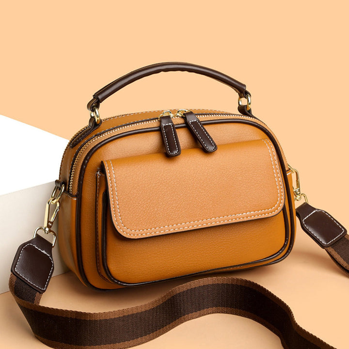 Schoudertas van synthetisch leer met compacte structuur - Mireille