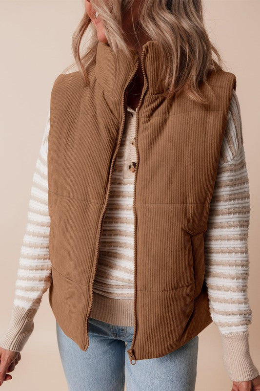 Gewatteerd corduroy gilet voor dames - Norayne