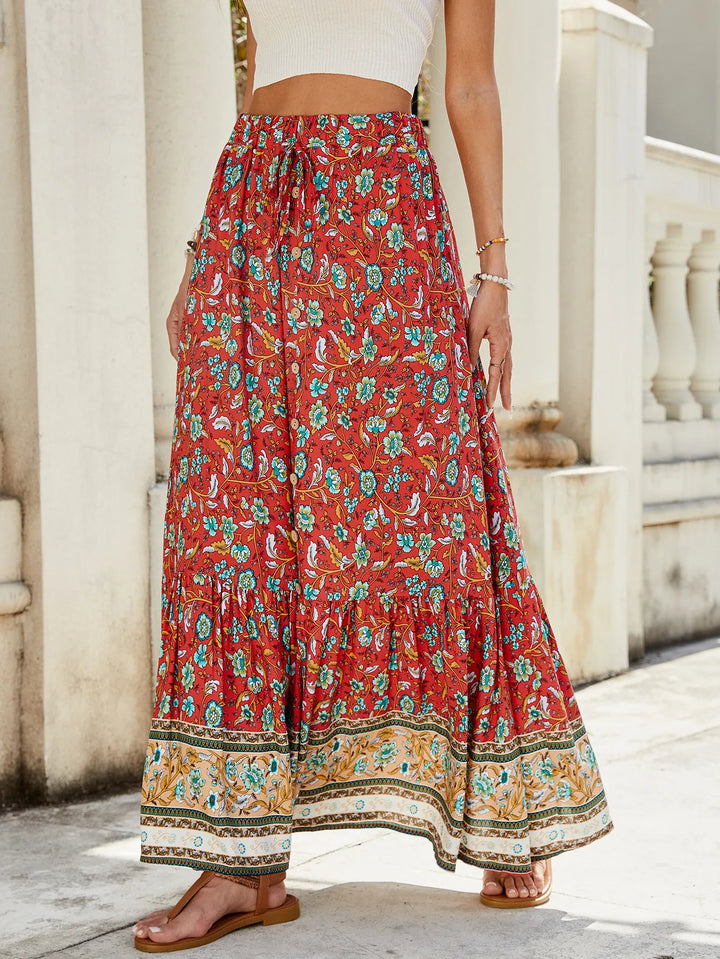 Damesrok met hoge taille en split in zomerstijl - Liora