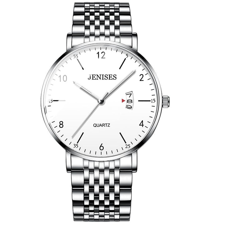 Horloge van roestvrij staal voor heren met genummerde wijzerplaat