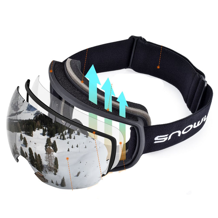 Uniseks skibril met dubbele laag