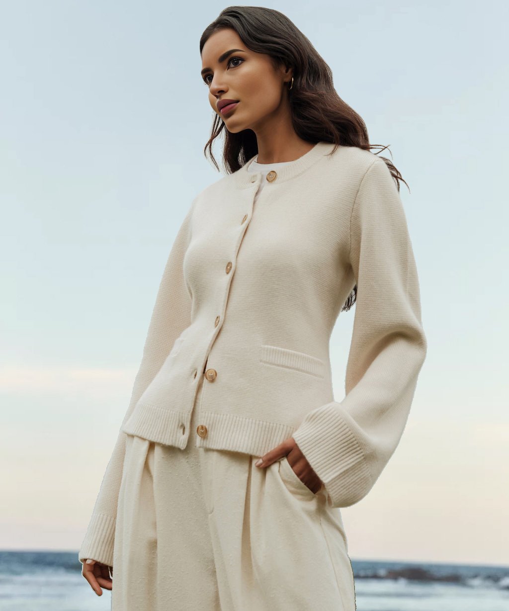 Cardigan met rechte snit en knoopsluiting voor dames - Alvara