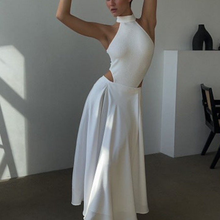 Stijlvolle maxirok met hoge taille voor dames - vloeiend