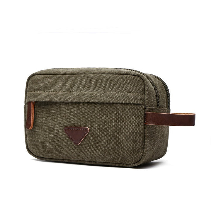 Unisex waterdichte canvas toilettas met dubbel compartiment - Bruno