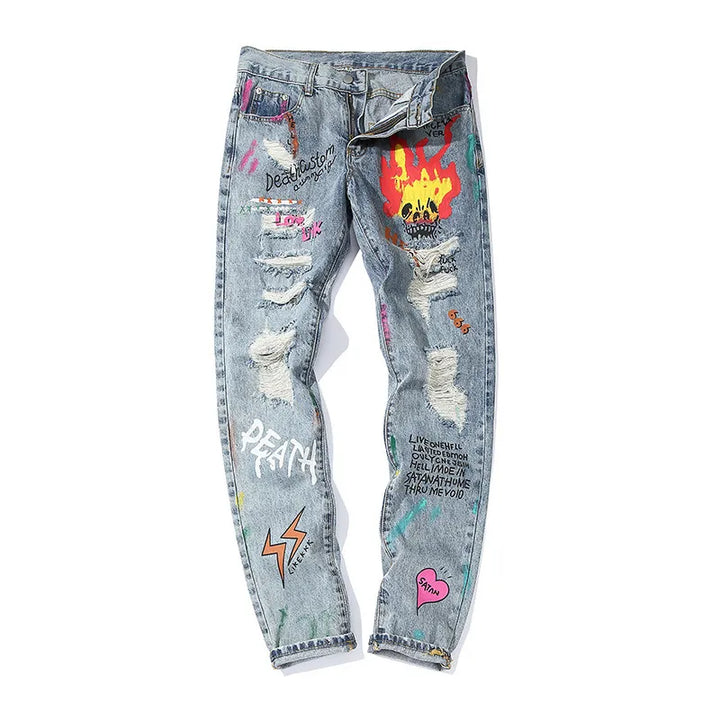 Jeans met grafische print - Sindre