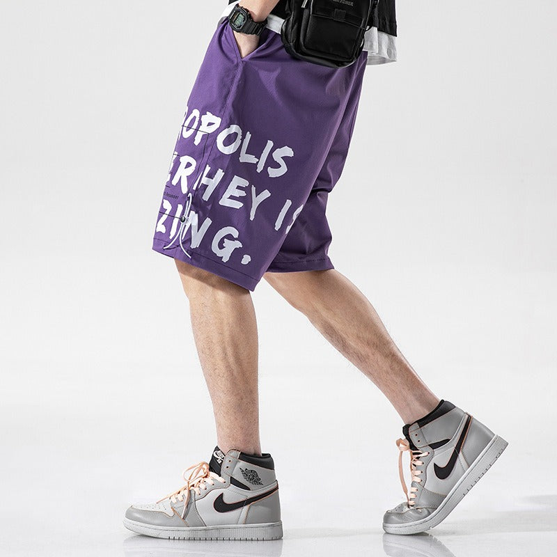 Katoenen herenshort met grafische print - Damien