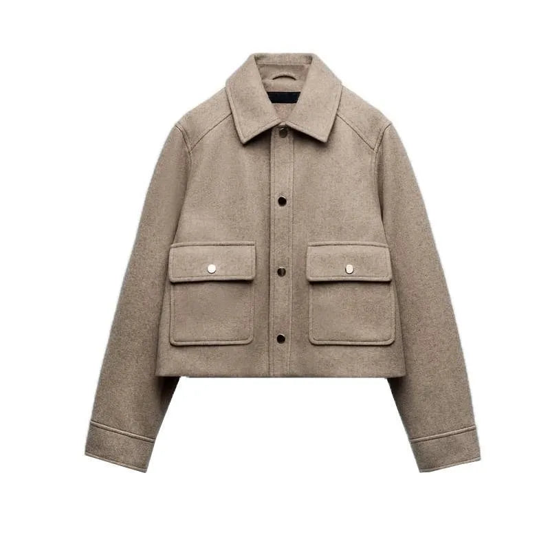 Casual herfstjas voor dames met klep en zakken - Heidi