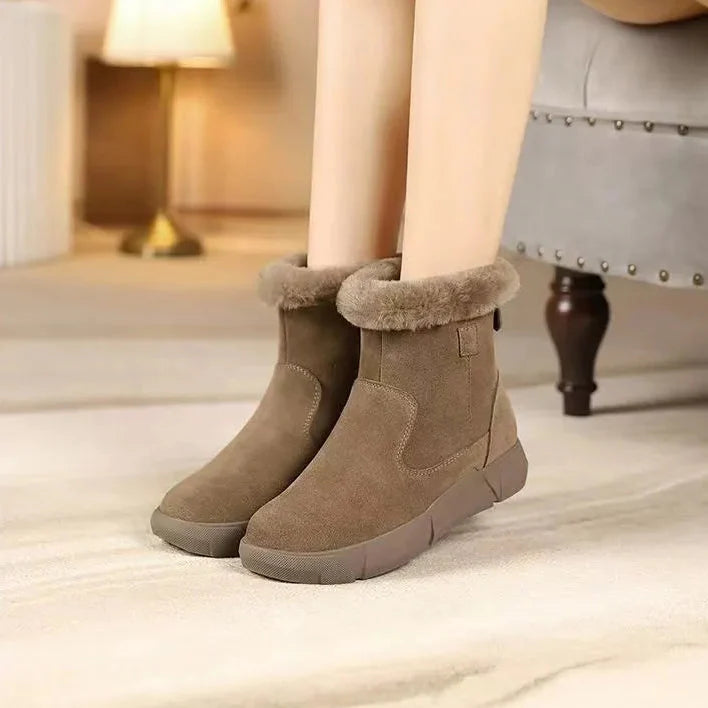 Dames enkellaarsjes met suède-effect voor de winter - Gialysa