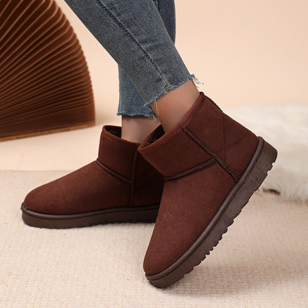 Winter enkellaarsjes voor dames in suède met bontvoering - Lety