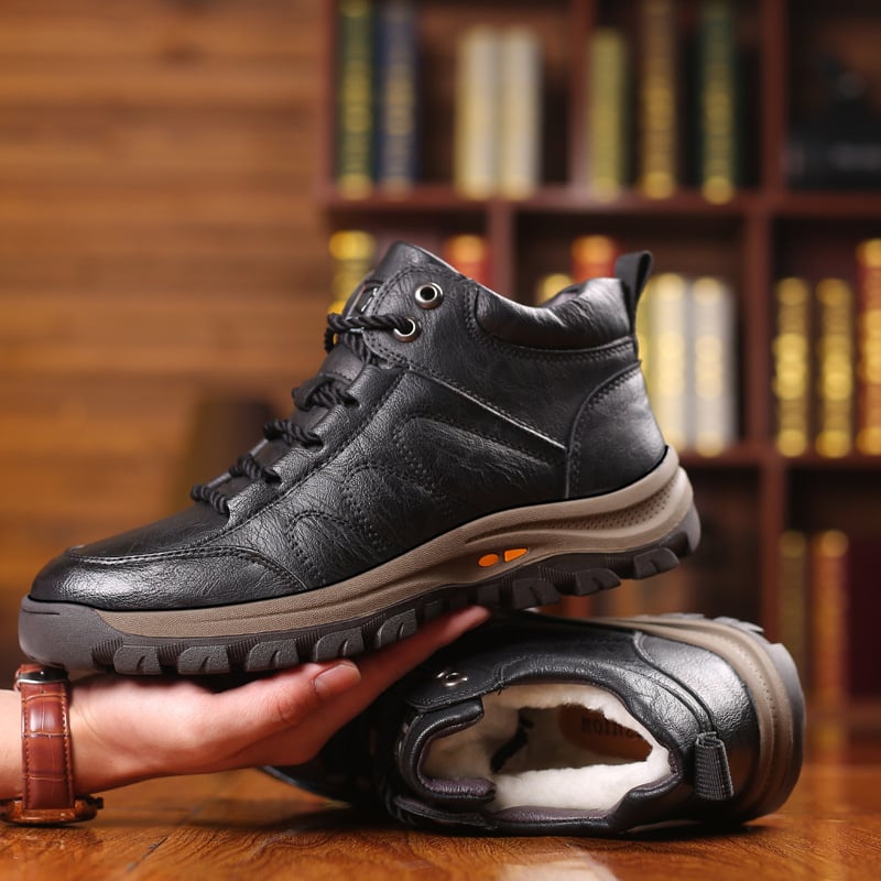 Leren herenlaarzen met warme voering en slijtvaste zool - Ian