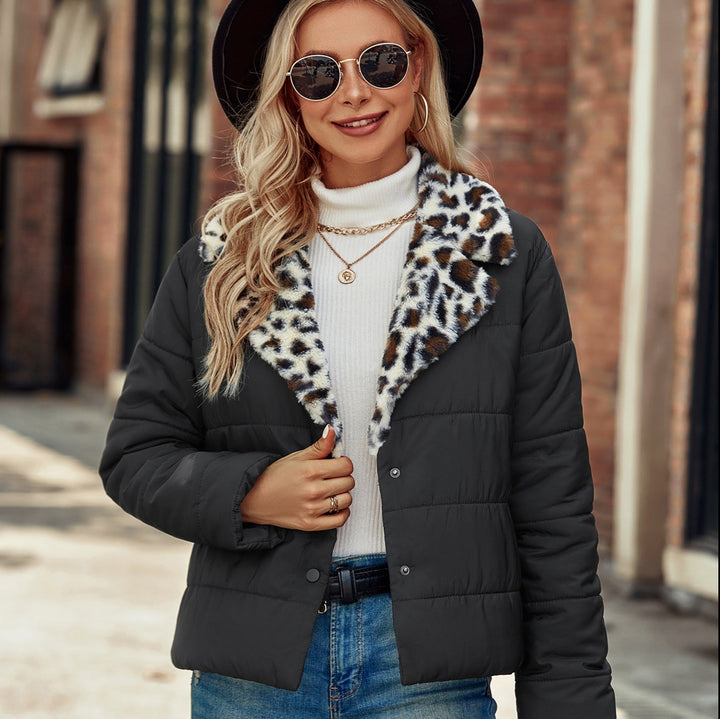 Damesjas met bedrukte kraag en gewatteerd ontwerp - Énavel