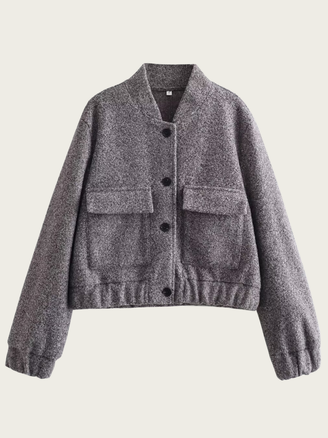 Grijs wollen kort jack voor dames - Mauwi