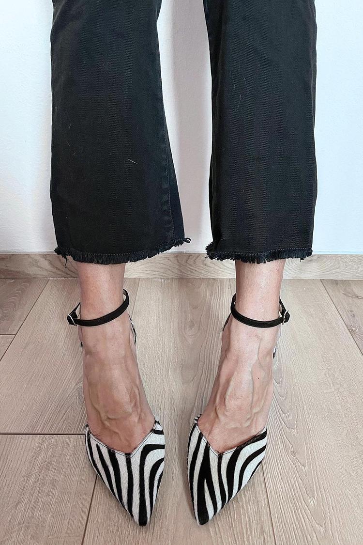 Damesschoenen met zebraprint en enkelbandje - Mayline