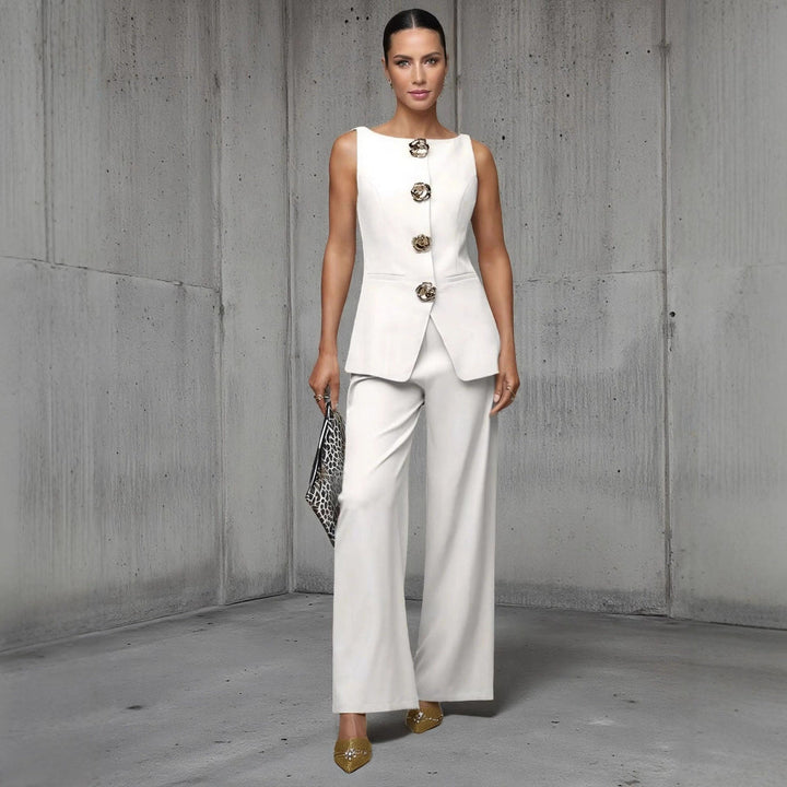 Set mouwloze top en wijde broek voor dames - Elira
