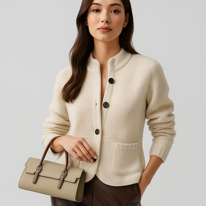 Klassiek kort damesvest met knoopsluiting - Anke