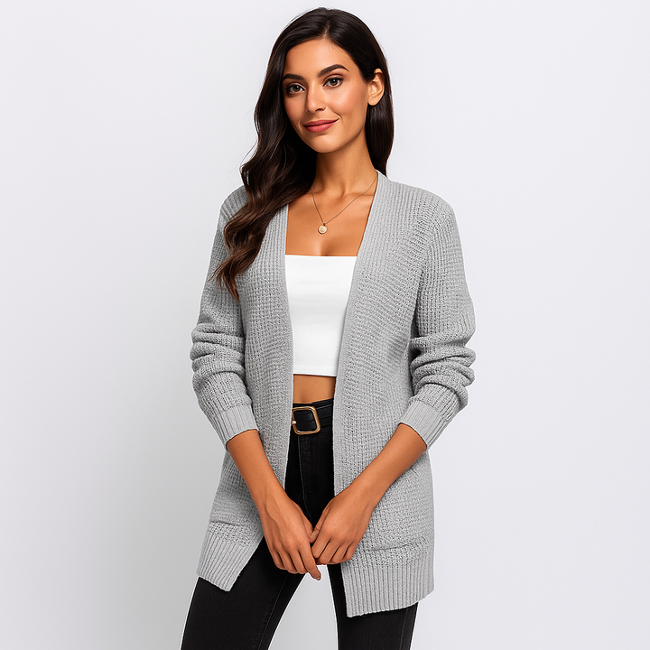 Open damesvest in klassiek breisel - Dasha