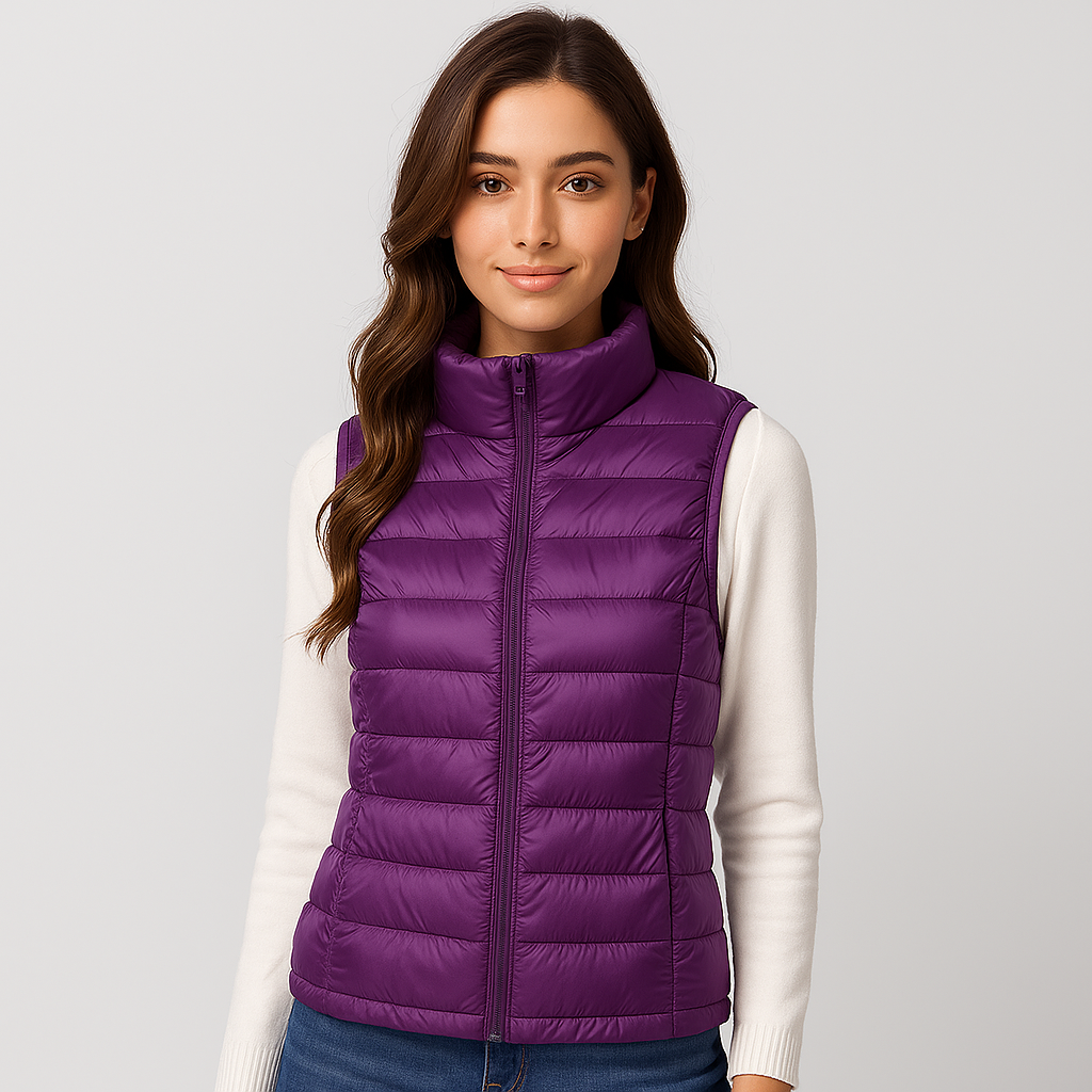 Modern lichtgewicht gewatteerd gilet voor dames - Lydiane