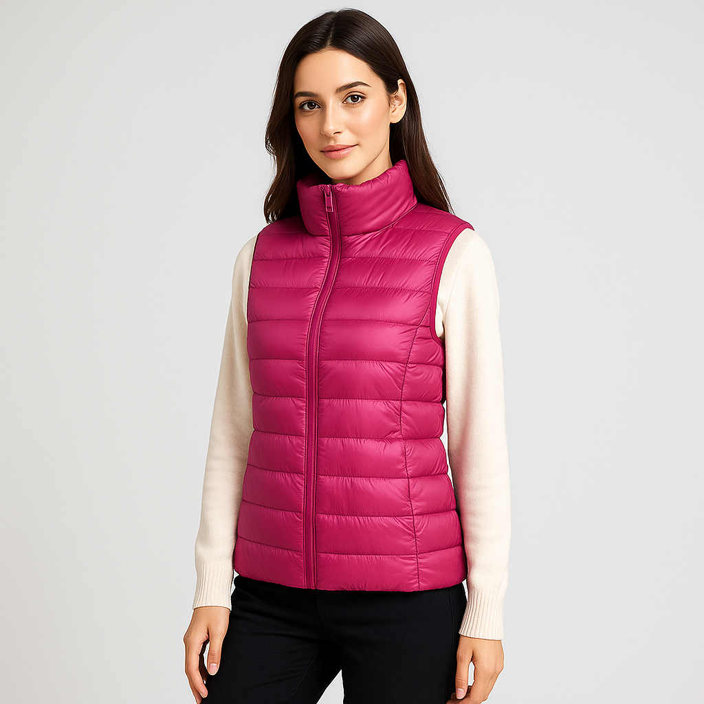 Modern lichtgewicht gewatteerd gilet voor dames - Lydiane