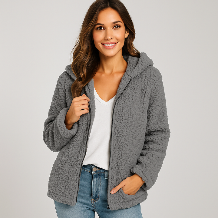 Fleecejack met capuchon voor dames - Yverine