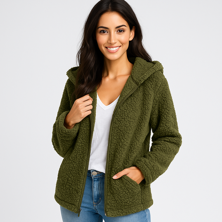 Fleecejack met capuchon voor dames - Yverine