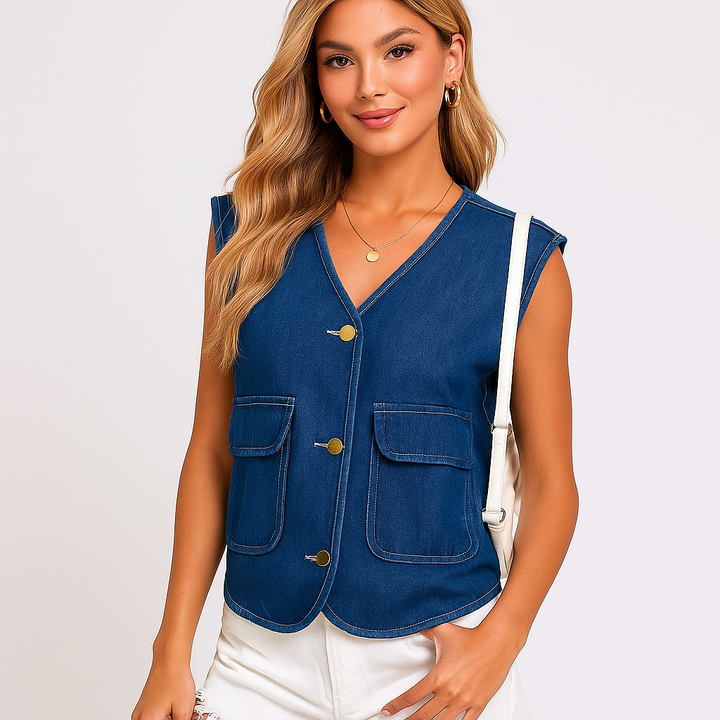 Nonchalant denim damesvest - Fiorenne