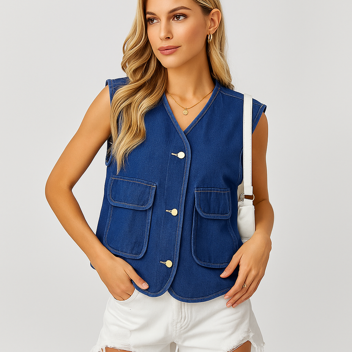 Nonchalant denim damesvest - Fiorenne