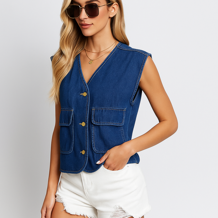 Nonchalant denim damesvest - Fiorenne