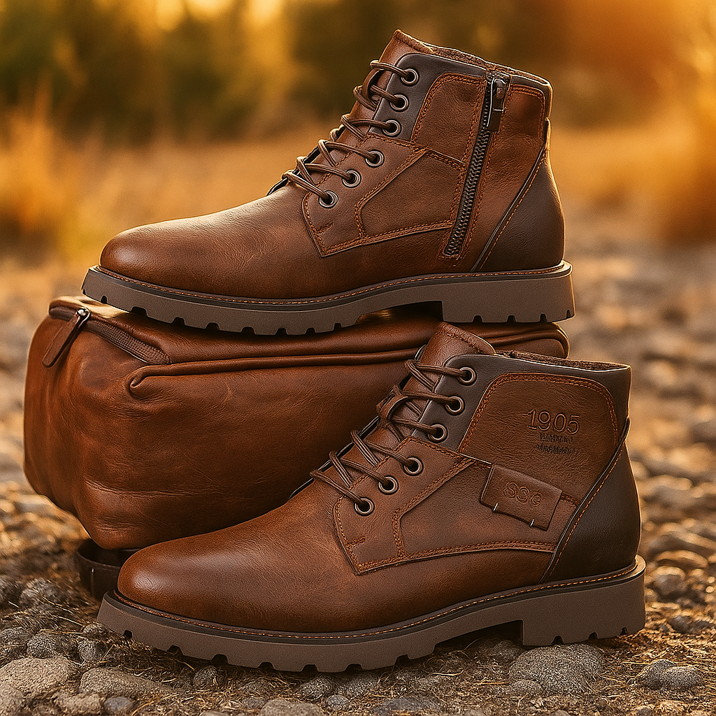 Herenlaarzen met veters en ritssluiting - Mauro