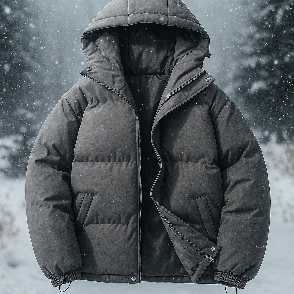 Korte gewatteerde jas met capuchon - Stilla