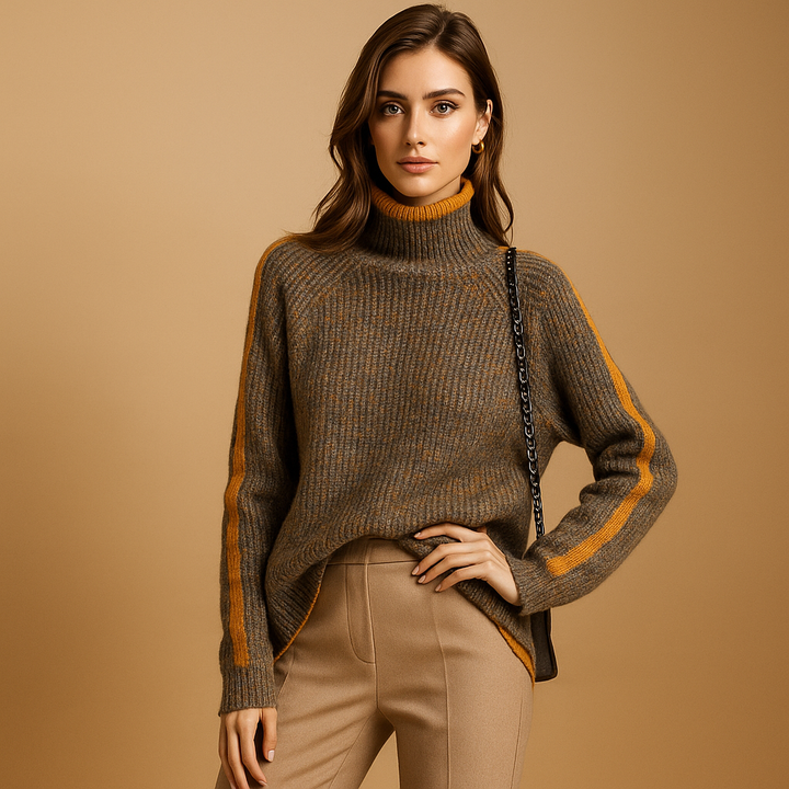 Damestrui met col en mouwstrepen - Kyla