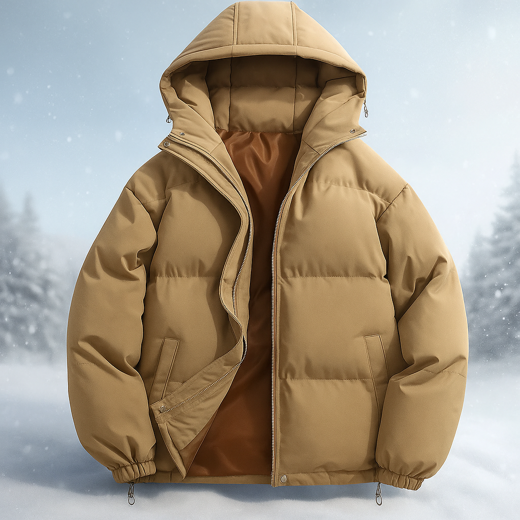 Korte gewatteerde jas met capuchon - Stilla