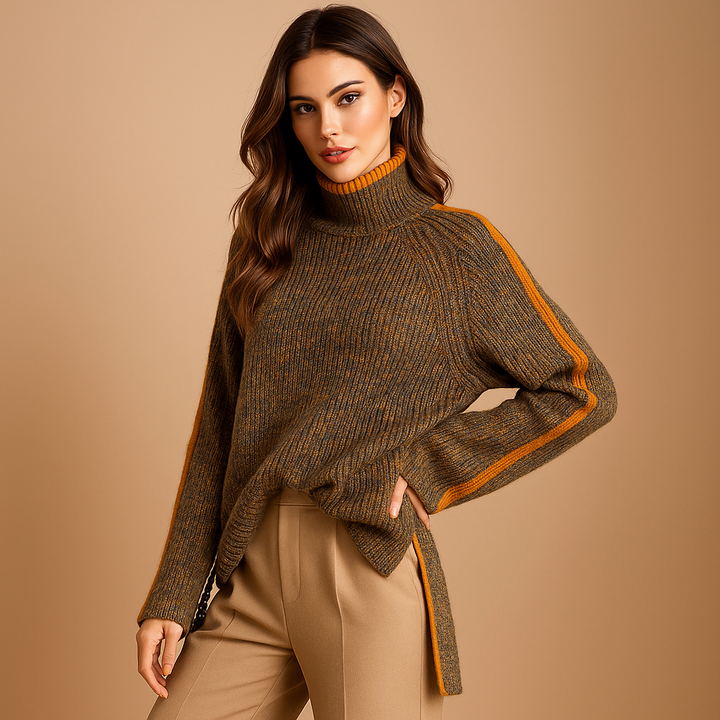 Damestrui met col en mouwstrepen - Kyla