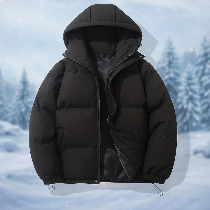 Korte gewatteerde jas met capuchon - Stilla