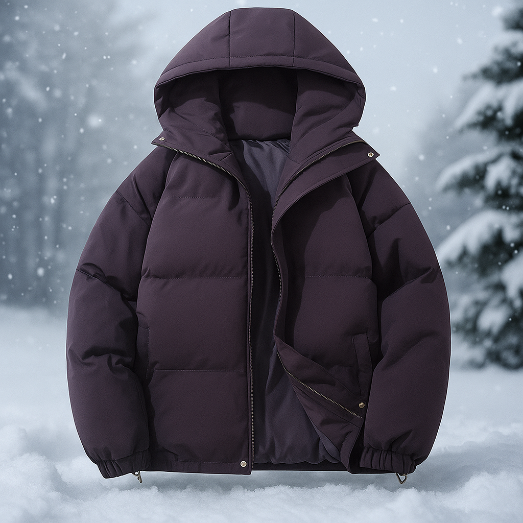 Korte gewatteerde jas met capuchon - Stilla