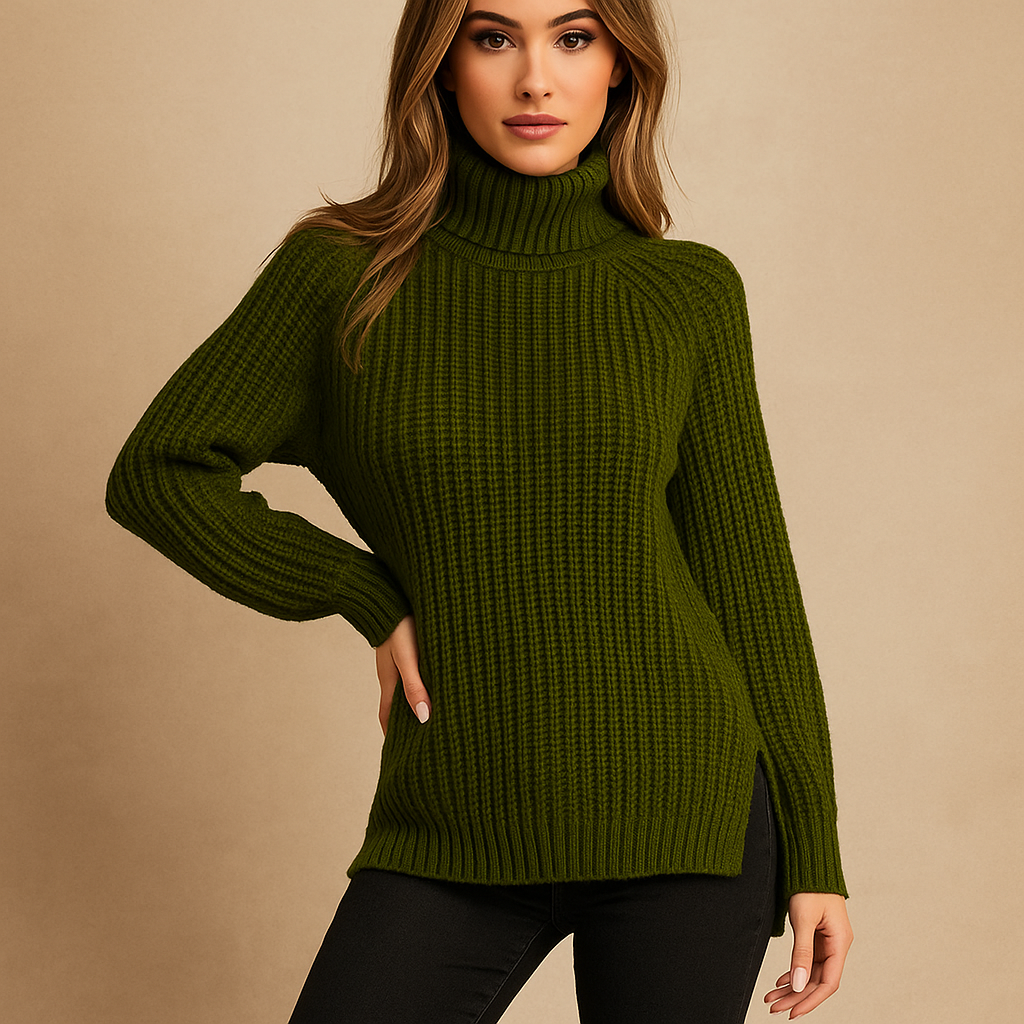 Lange gebreide coltrui voor dames - Zora