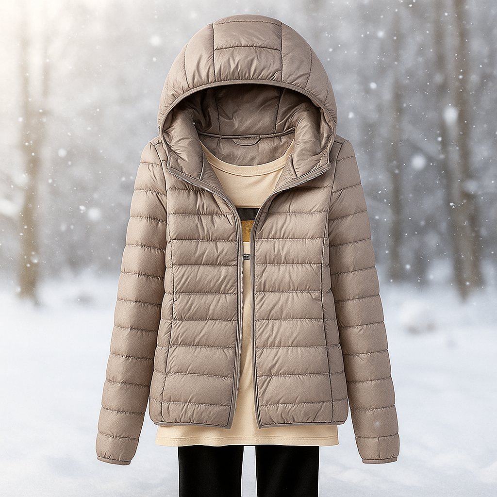 Lichtgewicht gewatteerd jack met veelzijdige capuchon - Nora