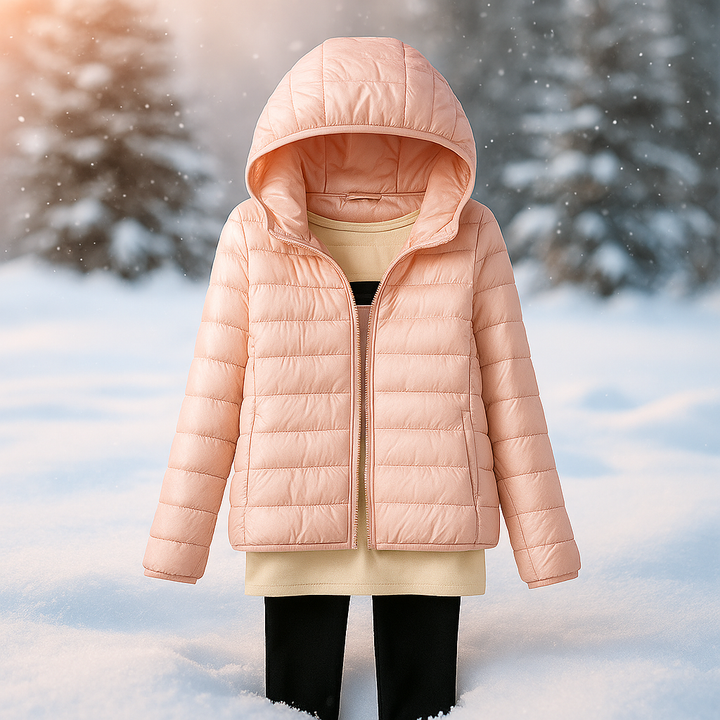 Lichtgewicht gewatteerd jack met veelzijdige capuchon - Nora