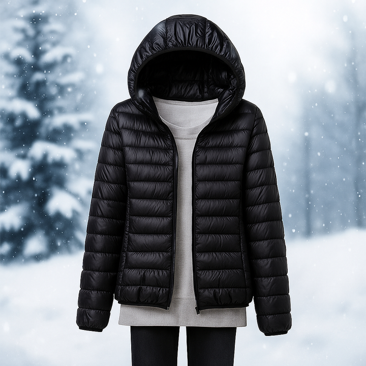 Lichtgewicht gewatteerd jack met veelzijdige capuchon - Nora