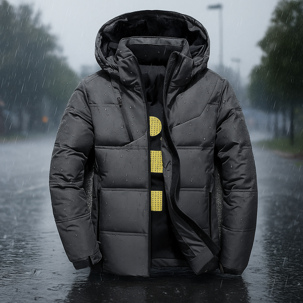 Gewatteerd jack met capuchon en urban design - Narel