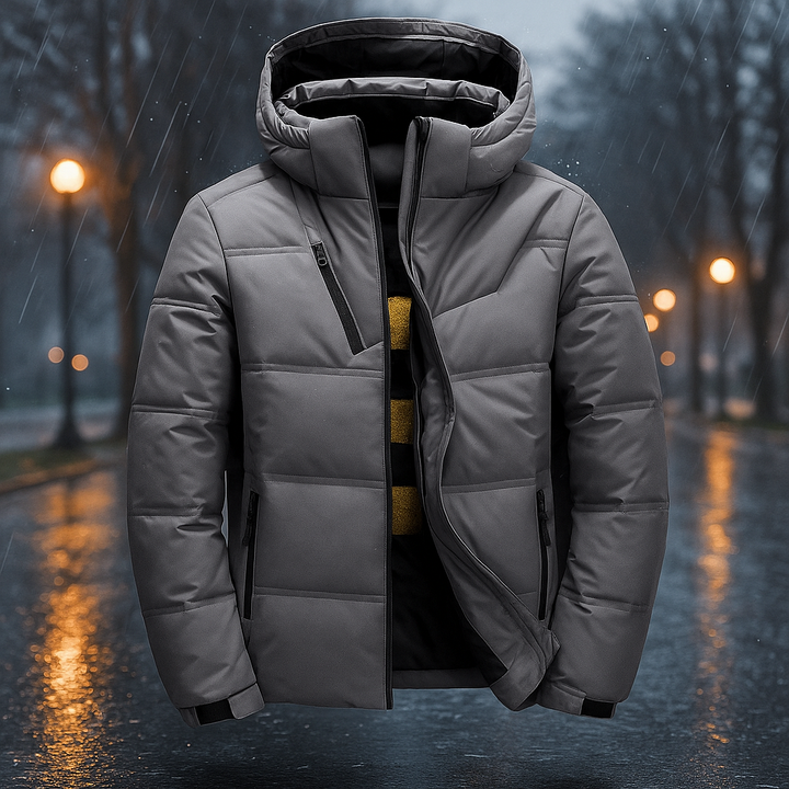 Gewatteerd jack met capuchon en urban design - Narel