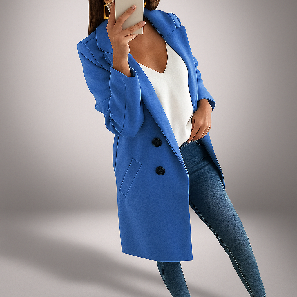 Elegante damesjas in moderne stijl met revers - Irina