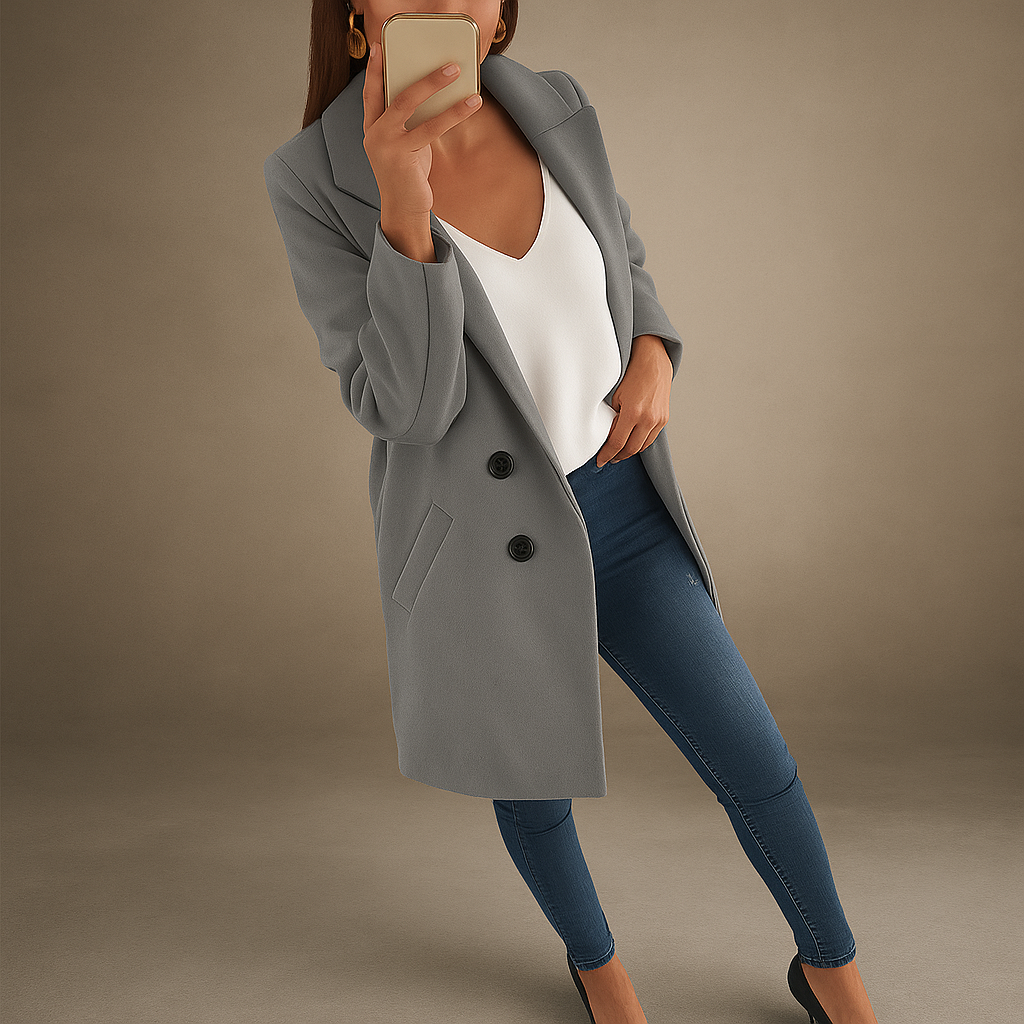 Elegante damesjas in moderne stijl met revers - Irina