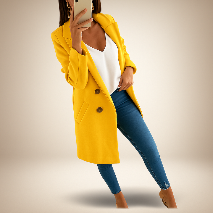 Elegante damesjas in moderne stijl met revers - Irina