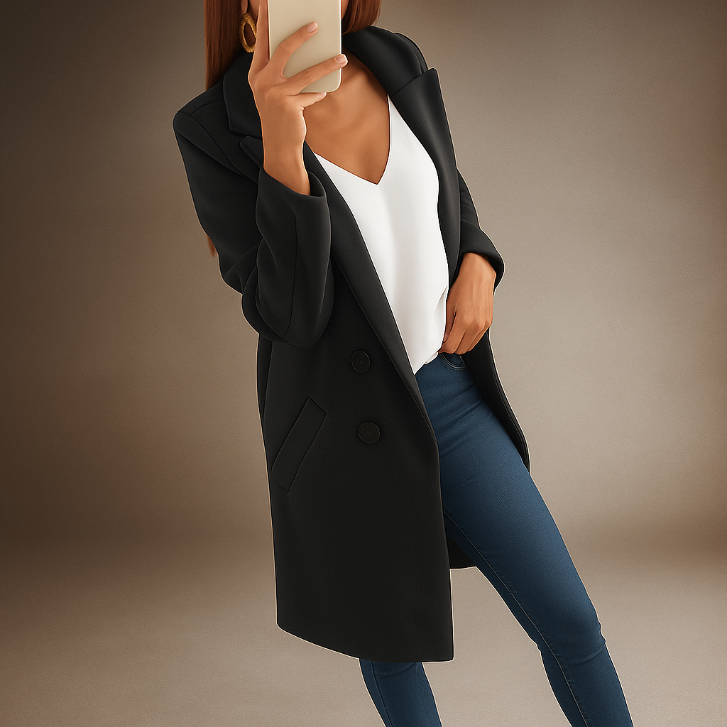 Elegante damesjas in moderne stijl met revers - Irina