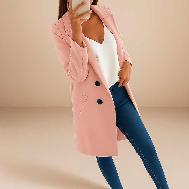 Elegante damesjas in moderne stijl met revers - Irina