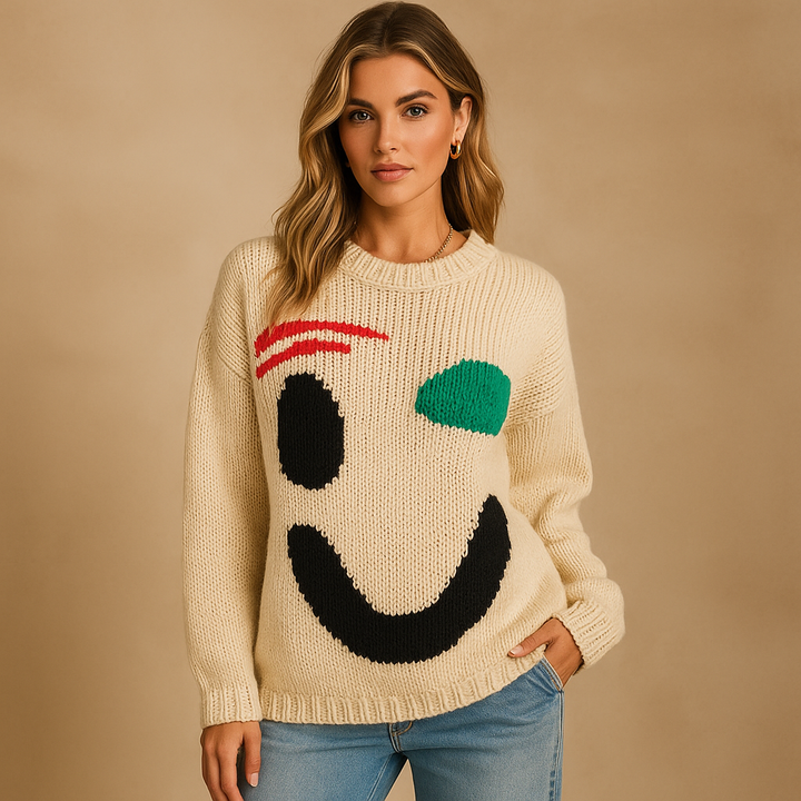 Gebreide dames trui abstract design moderne stijl - Valentina