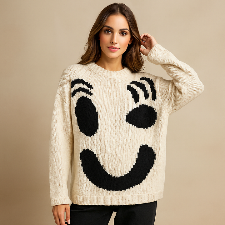 Gebreide dames trui abstract design moderne stijl - Valentina