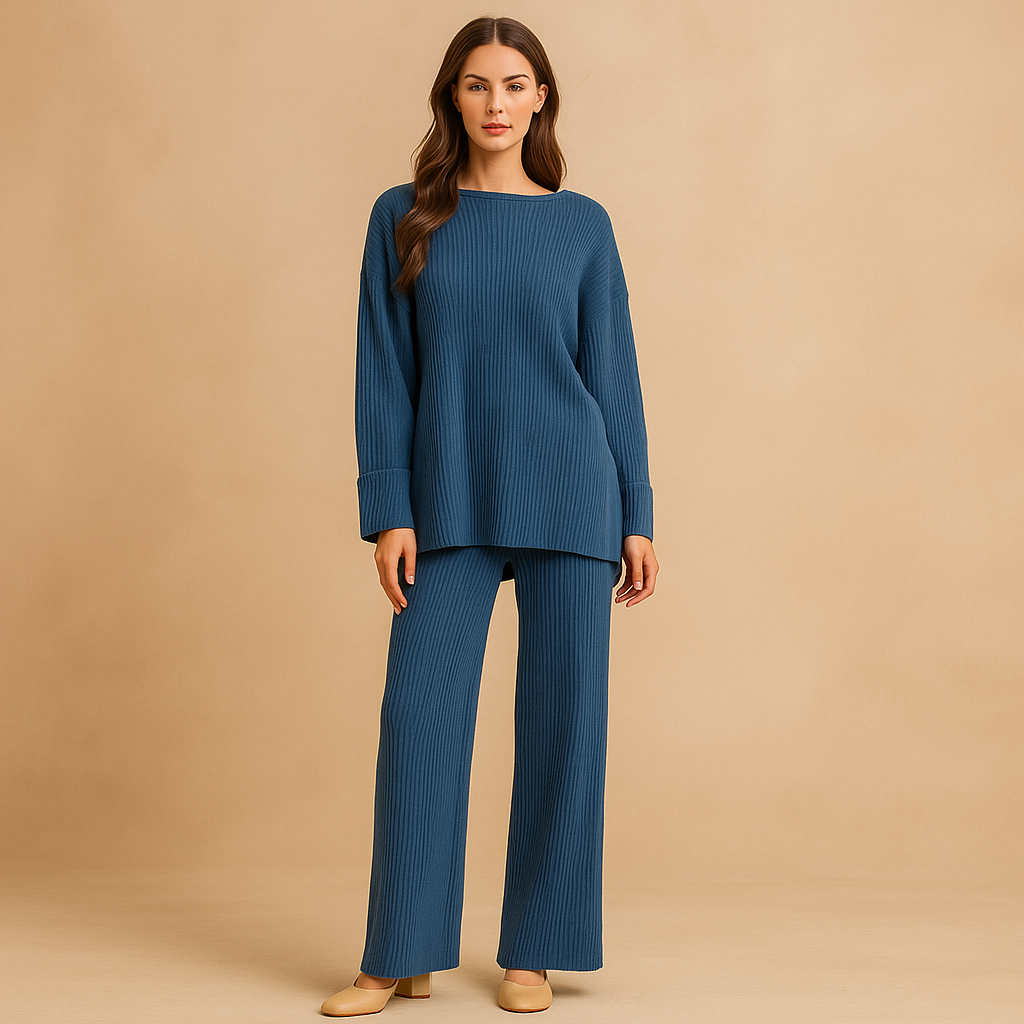 Set vrouw gebreide trui en wijde broek - Seforah